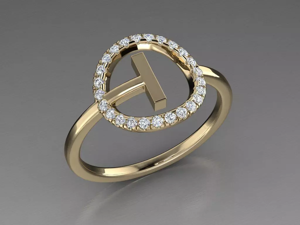 Jewelry Alphabet Ring I 3D print model