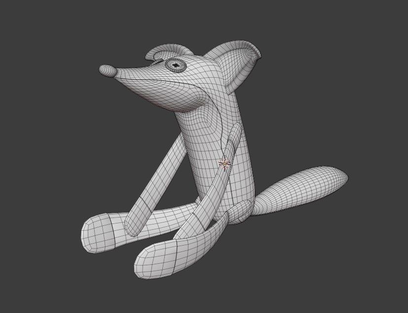 Stuffed Fox Low-poly 3D model_4