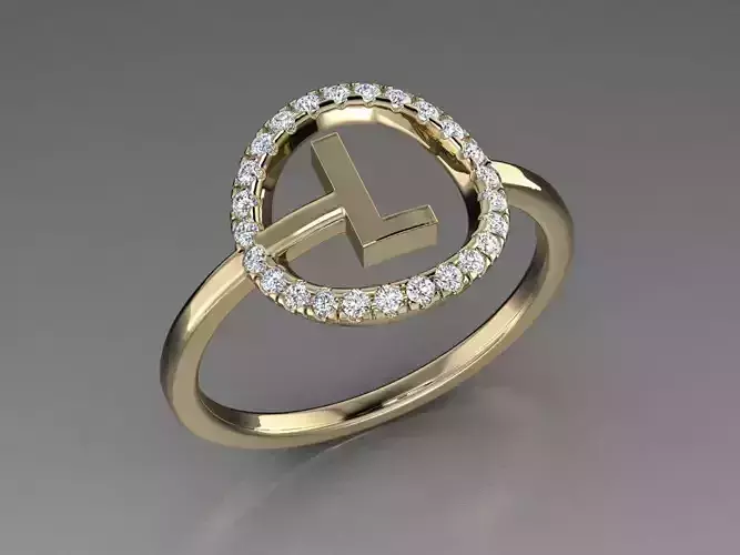 Jewelry Alphabet Ring L 3D print model