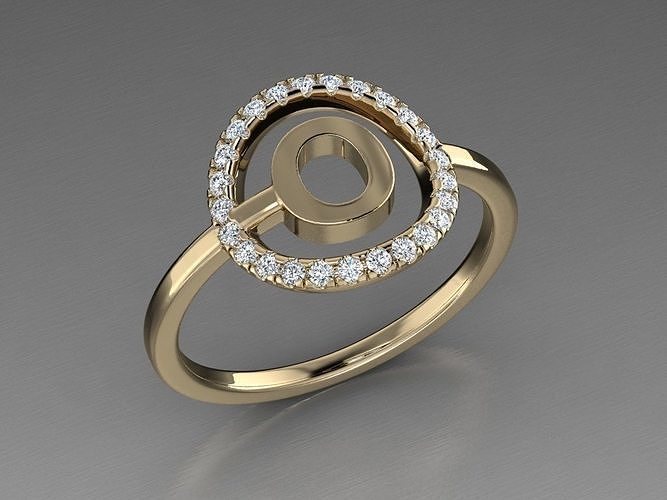 Jewelry Alphabet Ring O 3D print model
