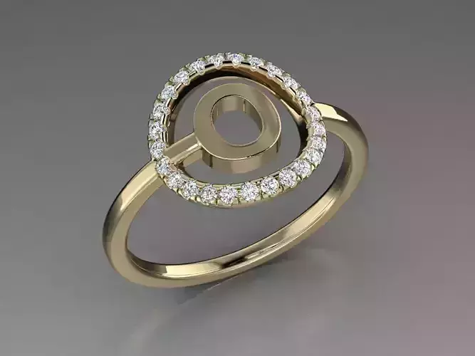 Jewelry Alphabet Ring O 3D print model