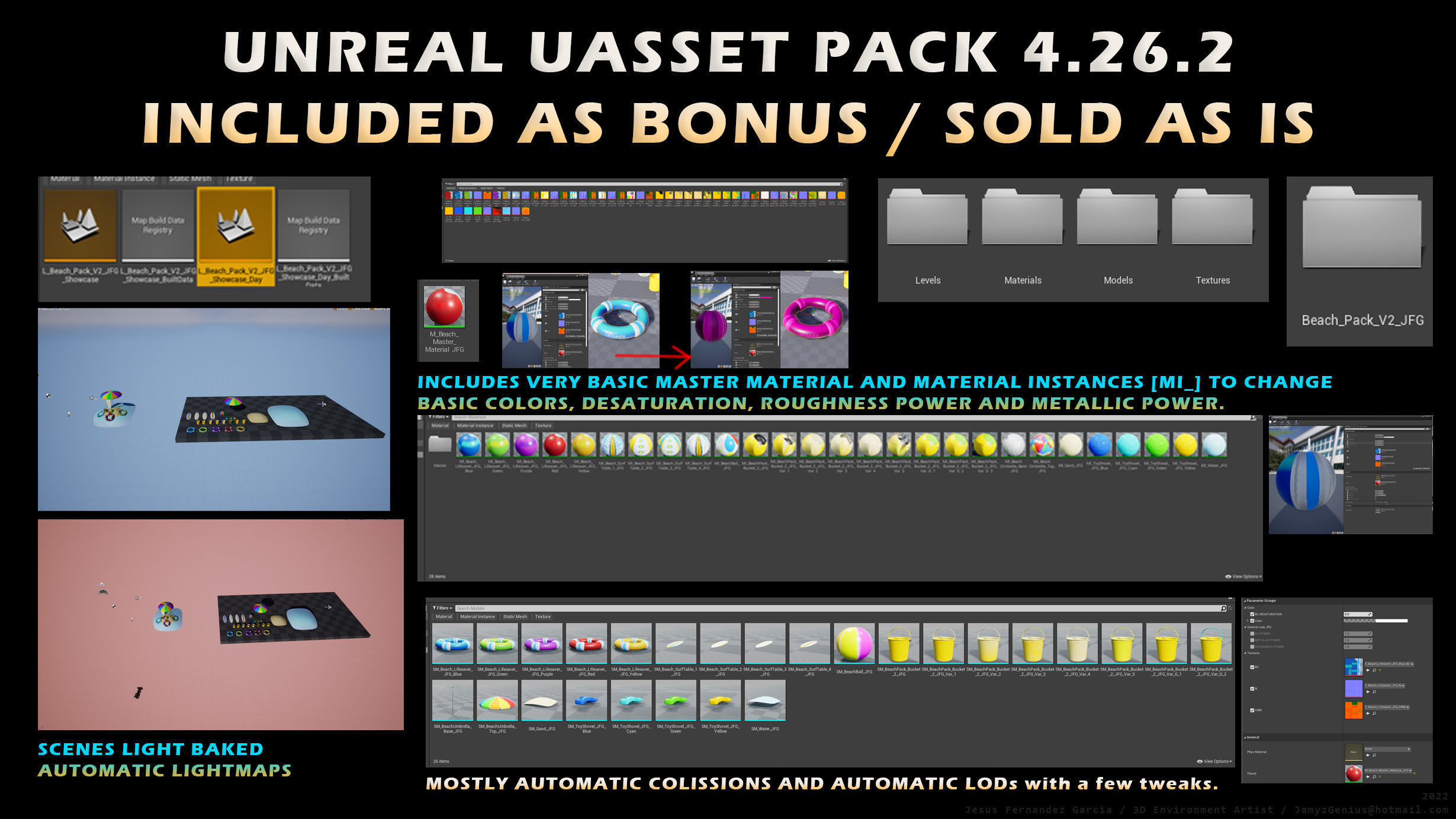 Beach Props Pack JFG V2 Low-poly 3D model_8