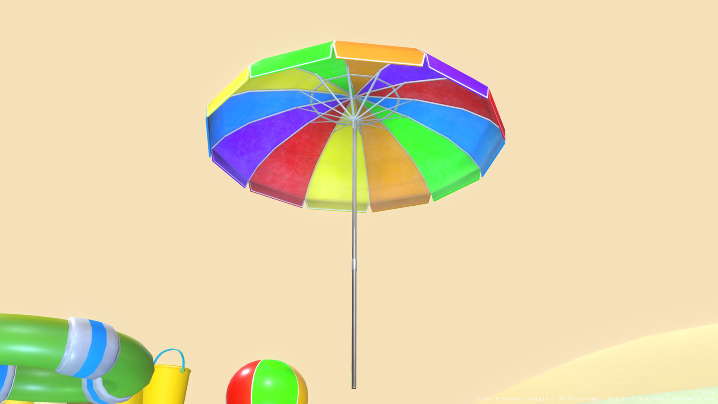 Beach Props Pack JFG V2 Low-poly 3D model_14