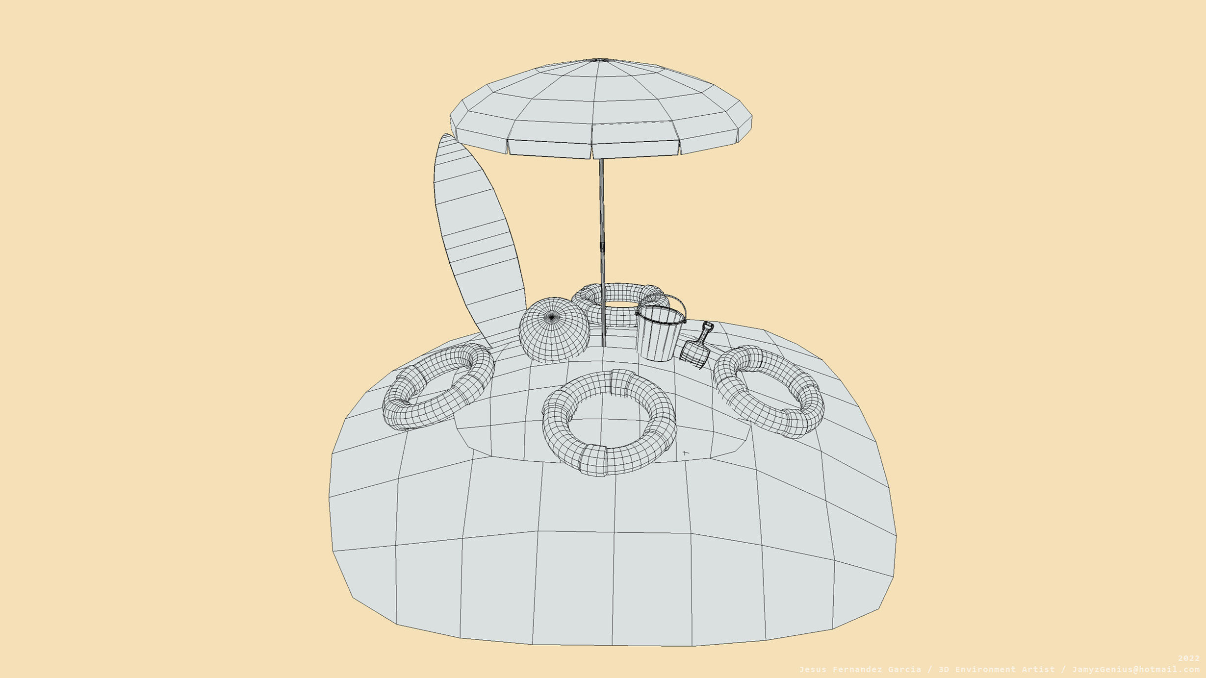 Beach Props Pack JFG V2 Low-poly 3D model_2
