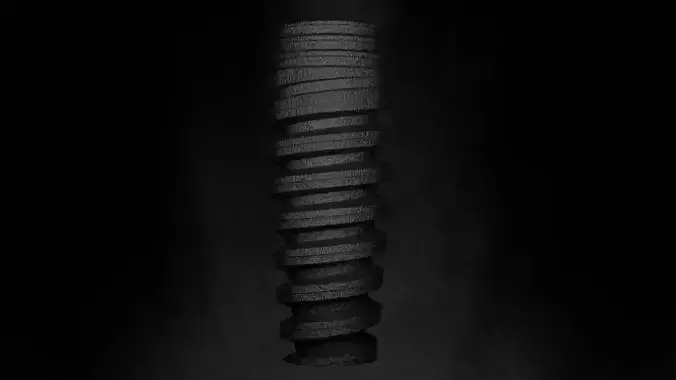 Dental implant - Double helix geometry 3D model