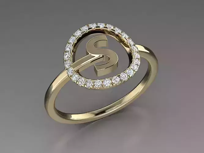 Jewelry Alphabet Ring S 3D print model