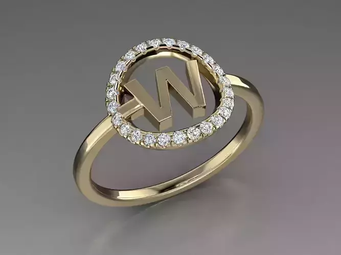 Jewelry Alphabet Ring W