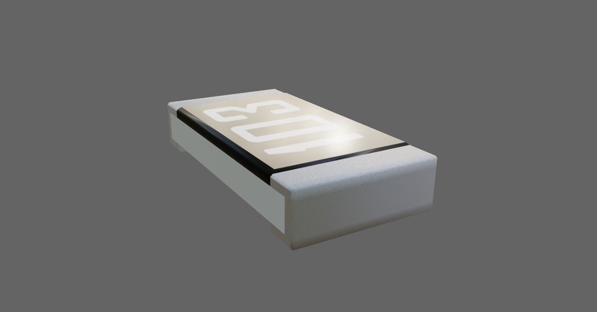 Resistor SMD - Electronic parts Low-poly 3D model_13
