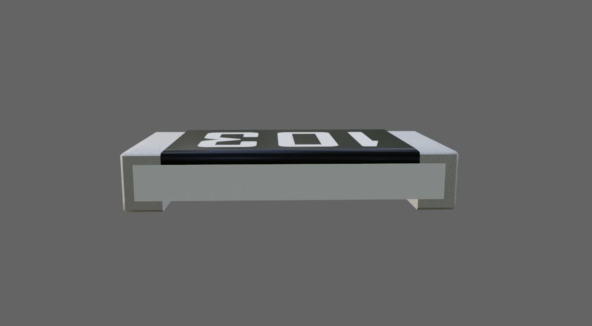 Resistor SMD - Electronic parts Low-poly 3D model_11