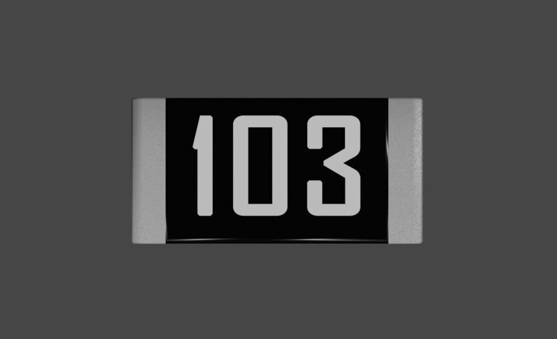 Resistor SMD - Electronic parts Low-poly 3D model_4