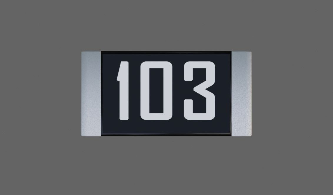 Resistor SMD - Electronic parts Low-poly 3D model_7