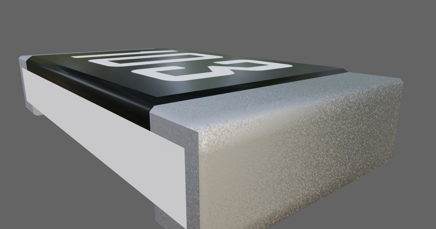 Resistor SMD - Electronic parts Low-poly 3D model_1