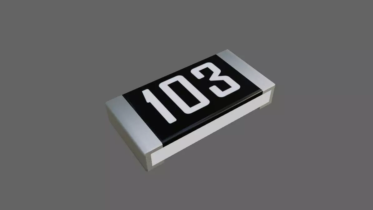 Resistor SMD - Electronic parts Low-poly 3D model_0