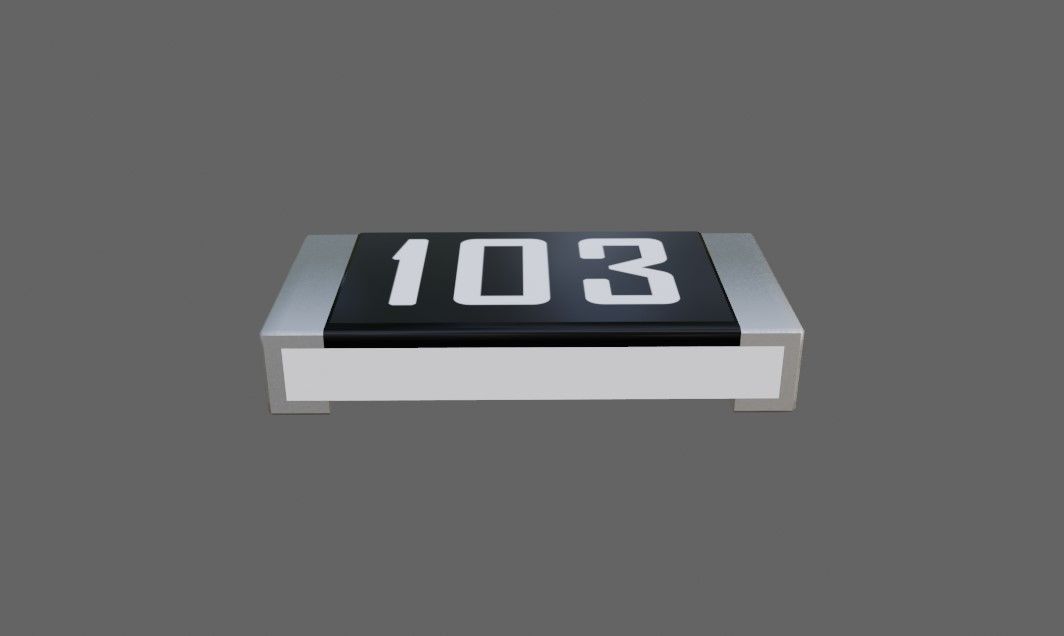Resistor SMD - Electronic parts Low-poly 3D model_8
