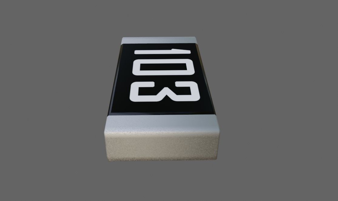 Resistor SMD - Electronic parts Low-poly 3D model_2