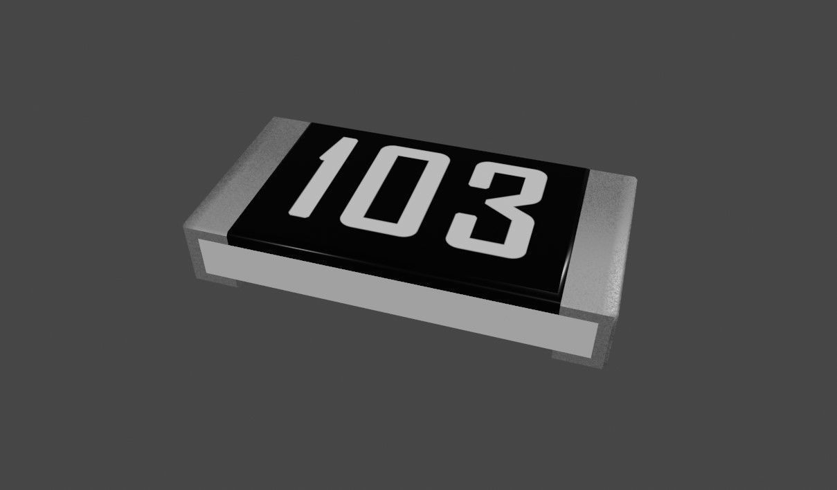 Resistor SMD - Electronic parts Low-poly 3D model_14