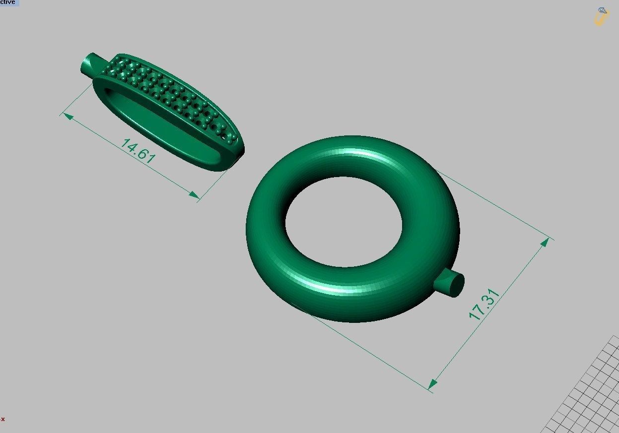 Set Ring earring and pendant ready for 3d print 3D print model_8