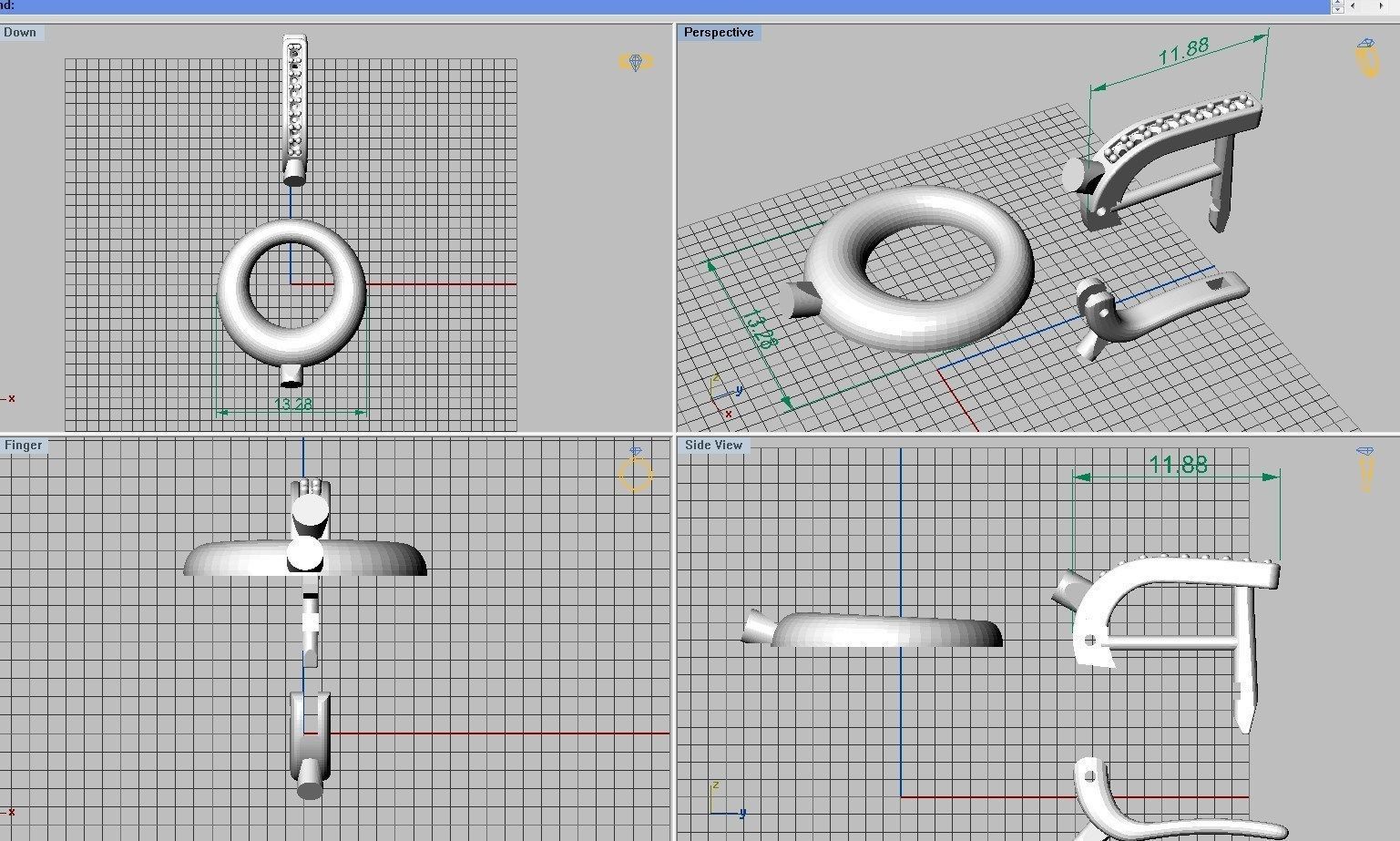 Set Ring earring and pendant ready for 3d print 3D print model_2