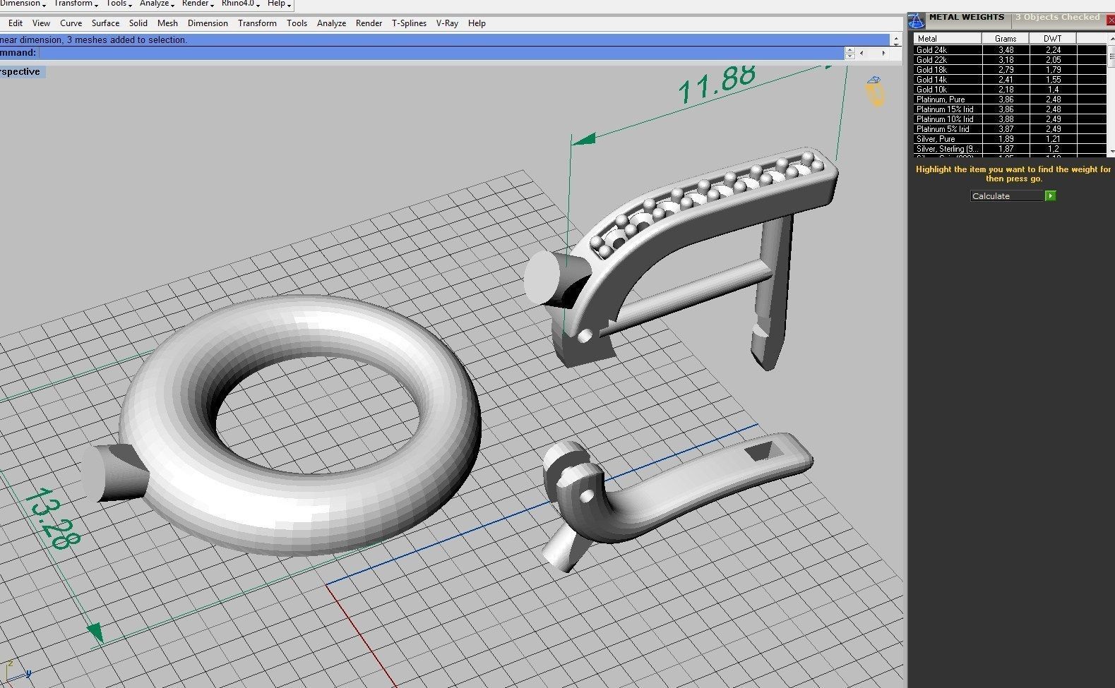 Set Ring earring and pendant ready for 3d print 3D print model_3