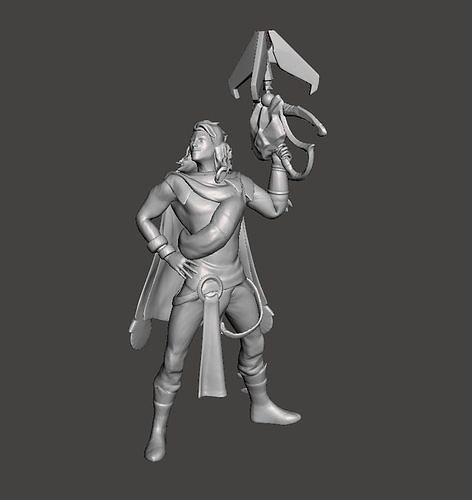 Akshan 3D Model man holding sword 3D print model