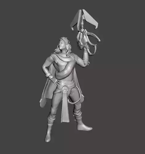Akshan 3D Model man holding sword