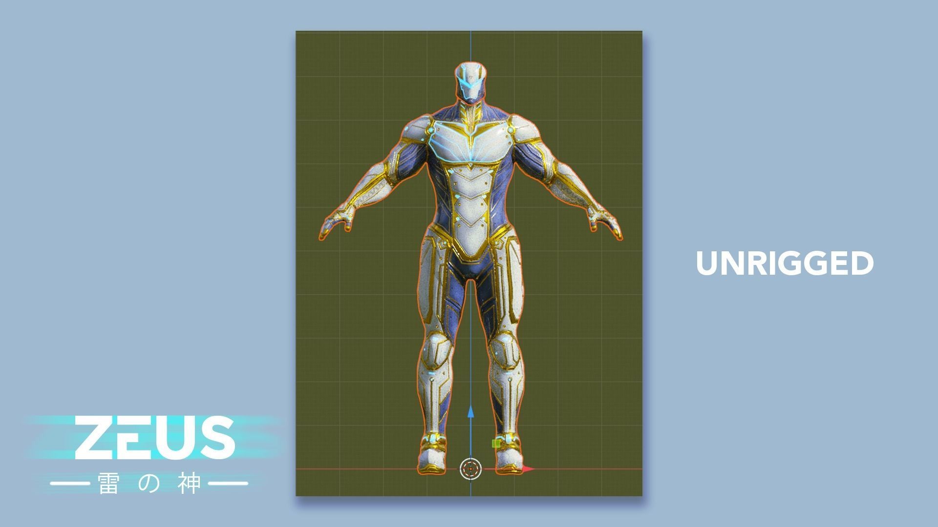 LOW POLY ROBOT - ZEUS GOD OF SKY - THE TRINITY  Low-poly 3D model_28