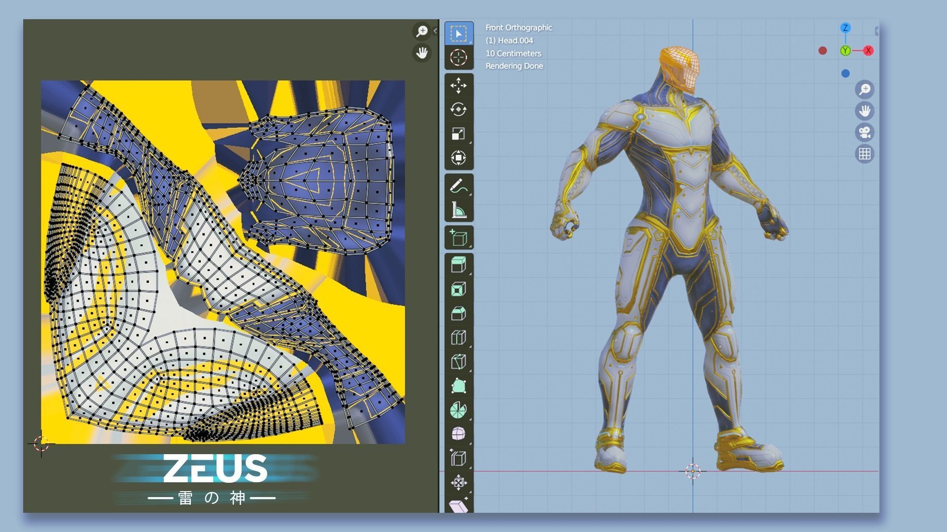 LOW POLY ROBOT - ZEUS GOD OF SKY - THE TRINITY  Low-poly 3D model_27
