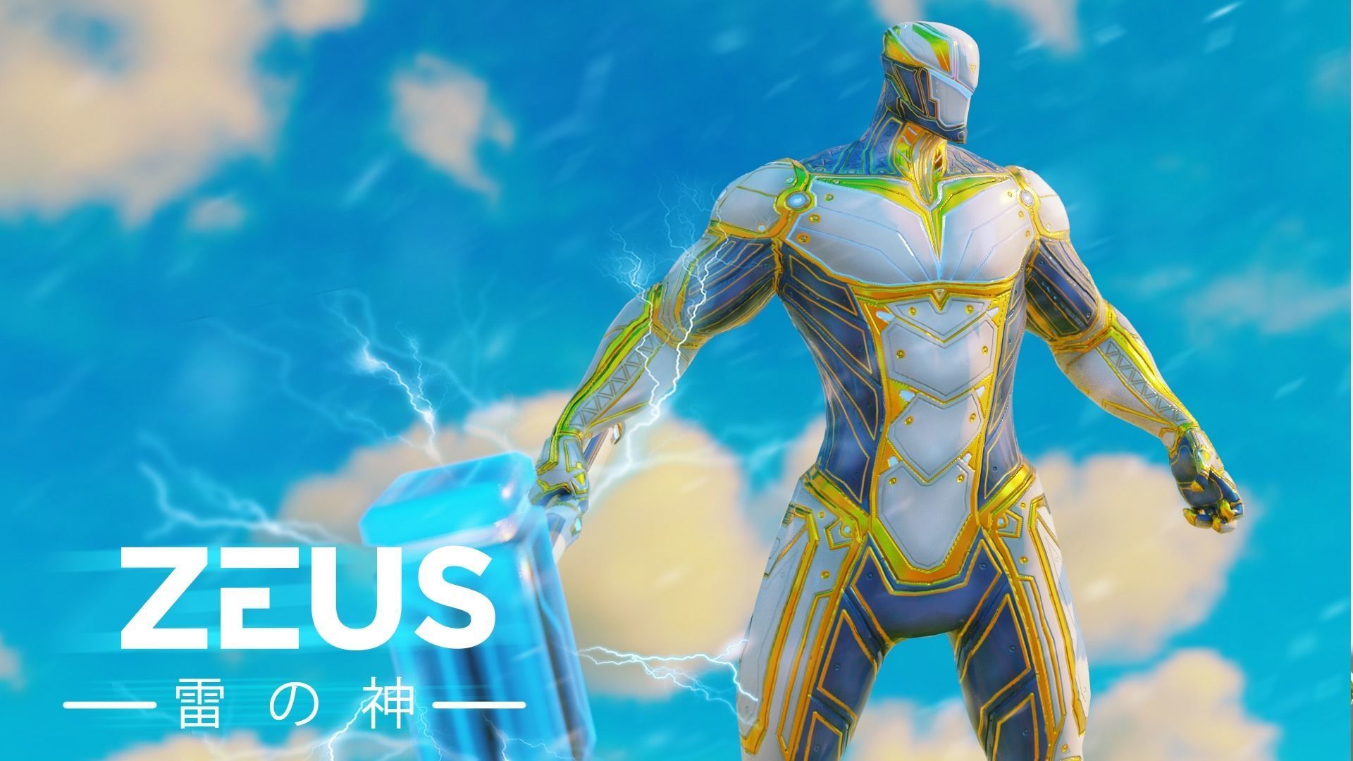 LOW POLY ROBOT - ZEUS GOD OF SKY - THE TRINITY  Low-poly 3D model_32
