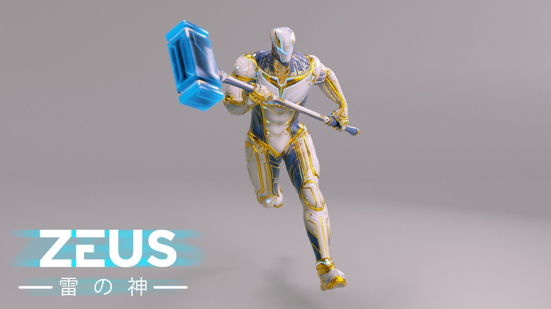 LOW POLY ROBOT - ZEUS GOD OF SKY - THE TRINITY  Low-poly 3D model_8