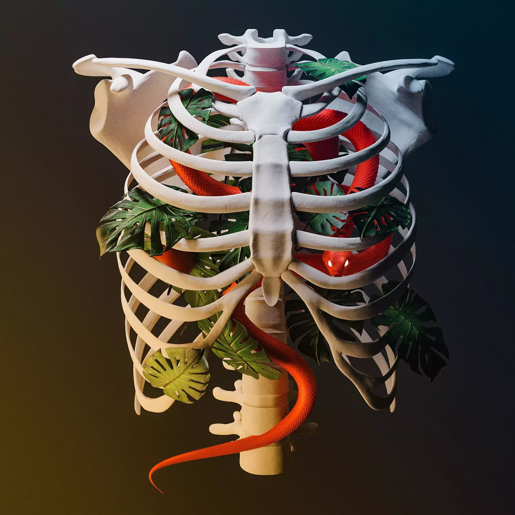 Ribcage snake 3D model_0
