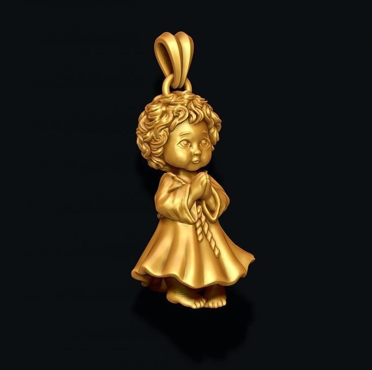 baby pendant 3D print model_8