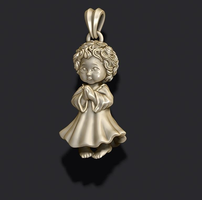 baby pendant 3D print model_9