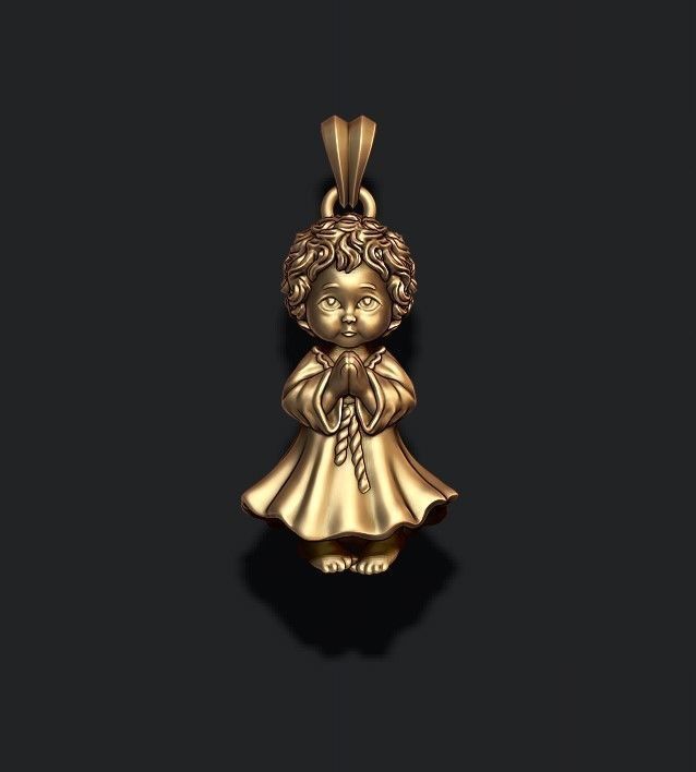 baby pendant 3D print model_4