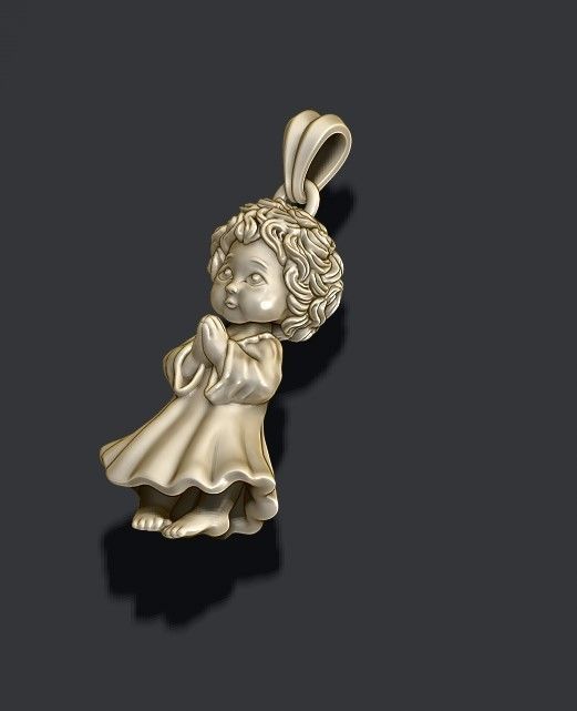 baby pendant 3D print model_5