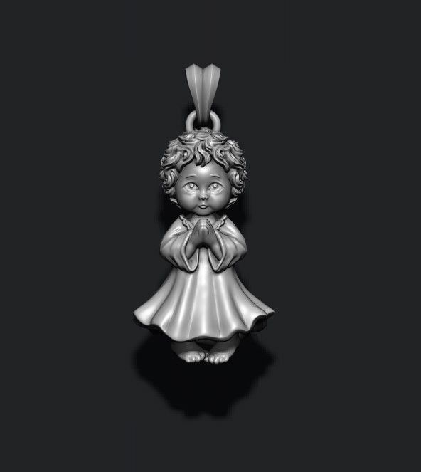 baby pendant 3D print model_2