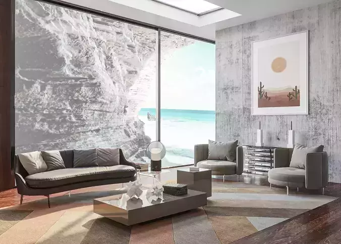 Unique style living room by the sea