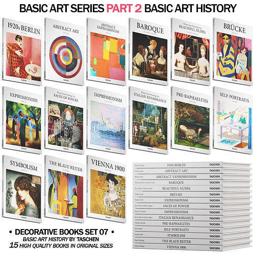 048 Decorative books set 07 Basic Art Series PART 02 3D model