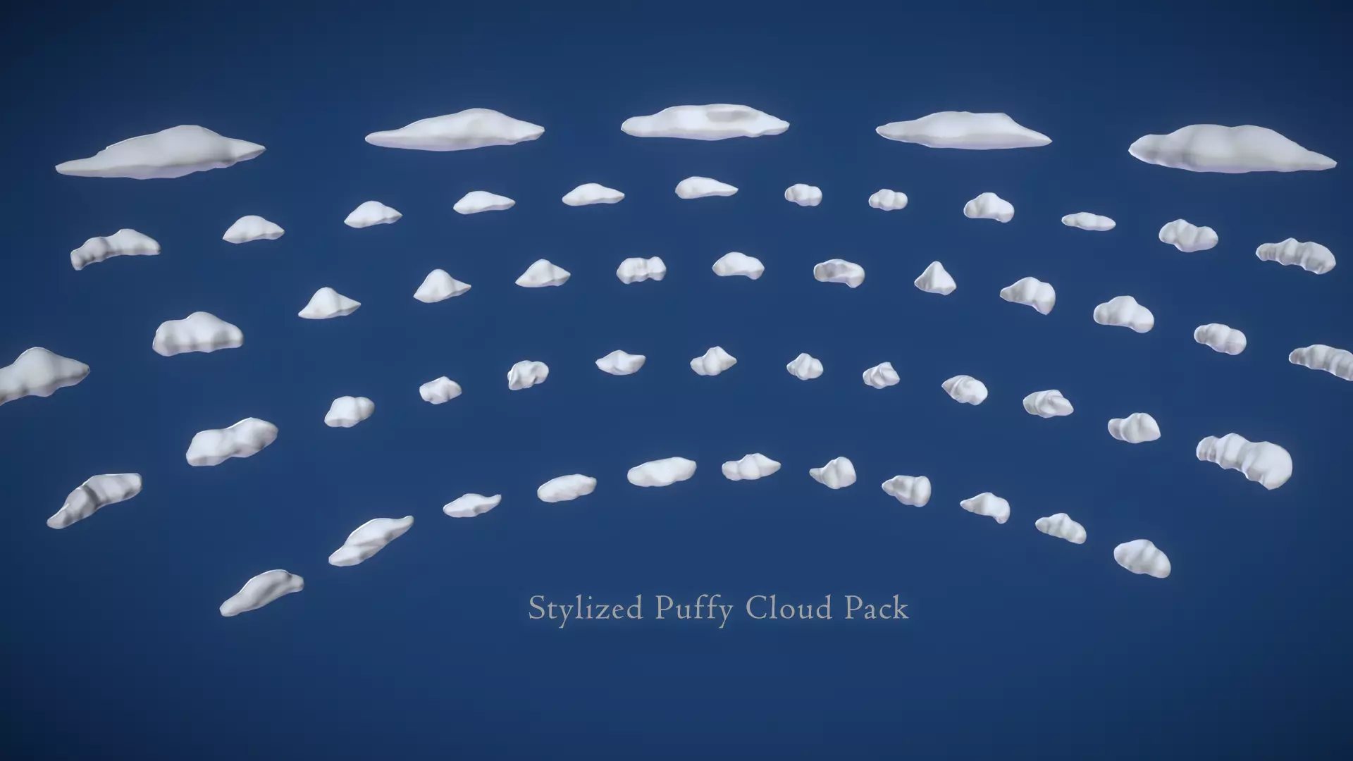 Puffy Clouds Pack JFG V2 Low-poly 3D model_0