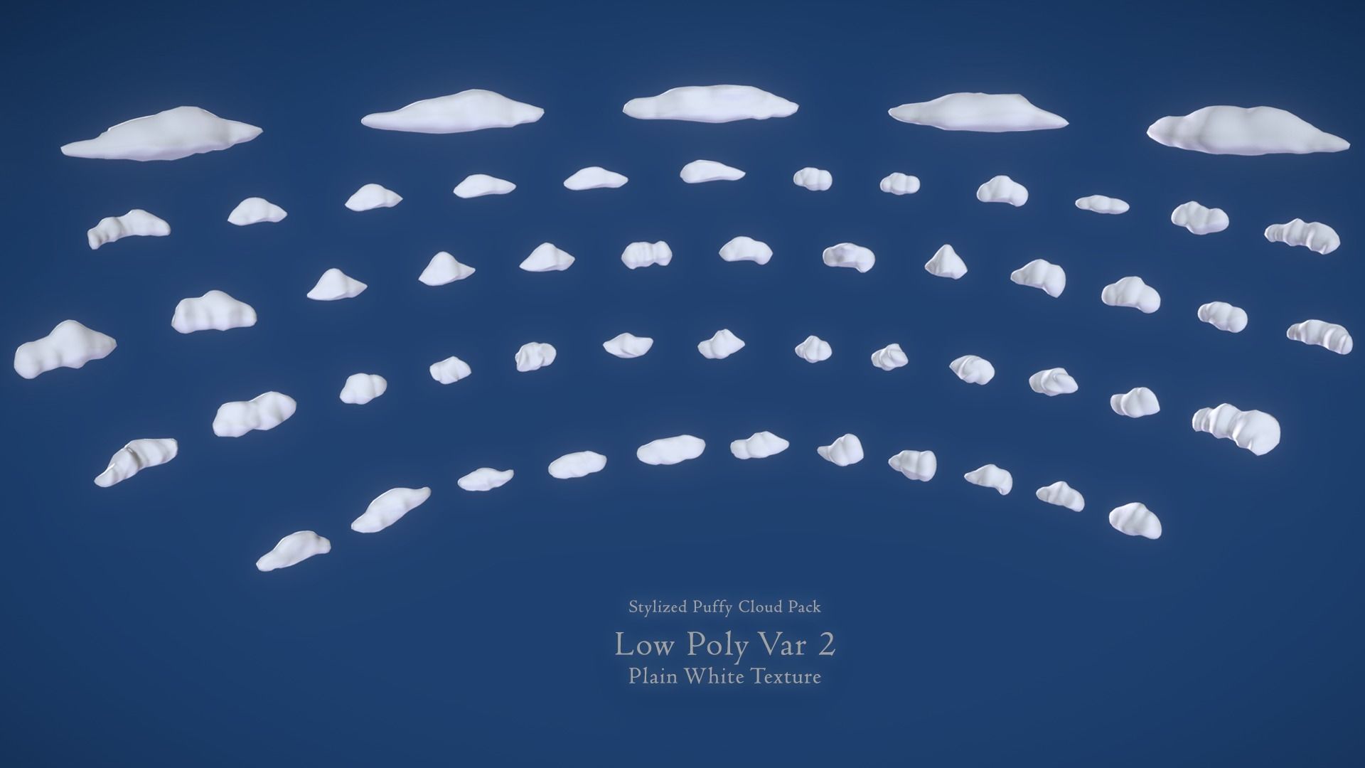 Puffy Clouds Pack JFG V2 Low-poly 3D model_6