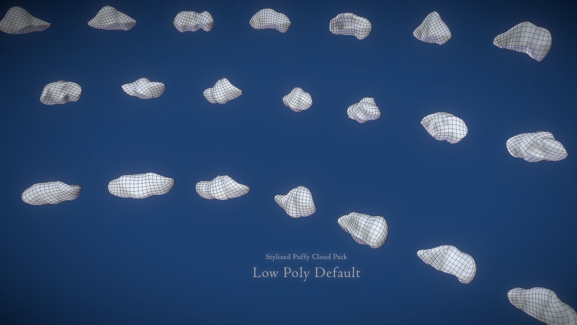 Puffy Clouds Pack JFG V2 Low-poly 3D model_12