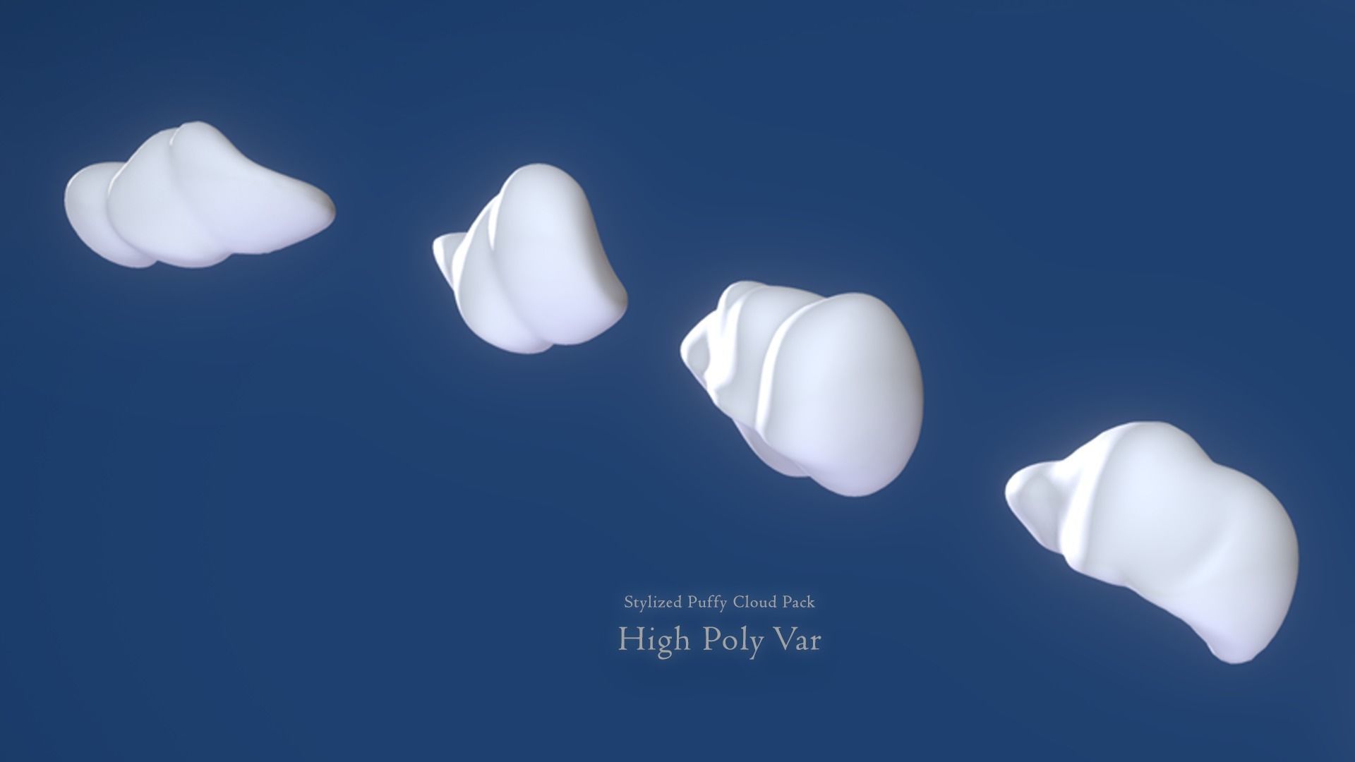 Puffy Clouds Pack JFG V2 Low-poly 3D model_19