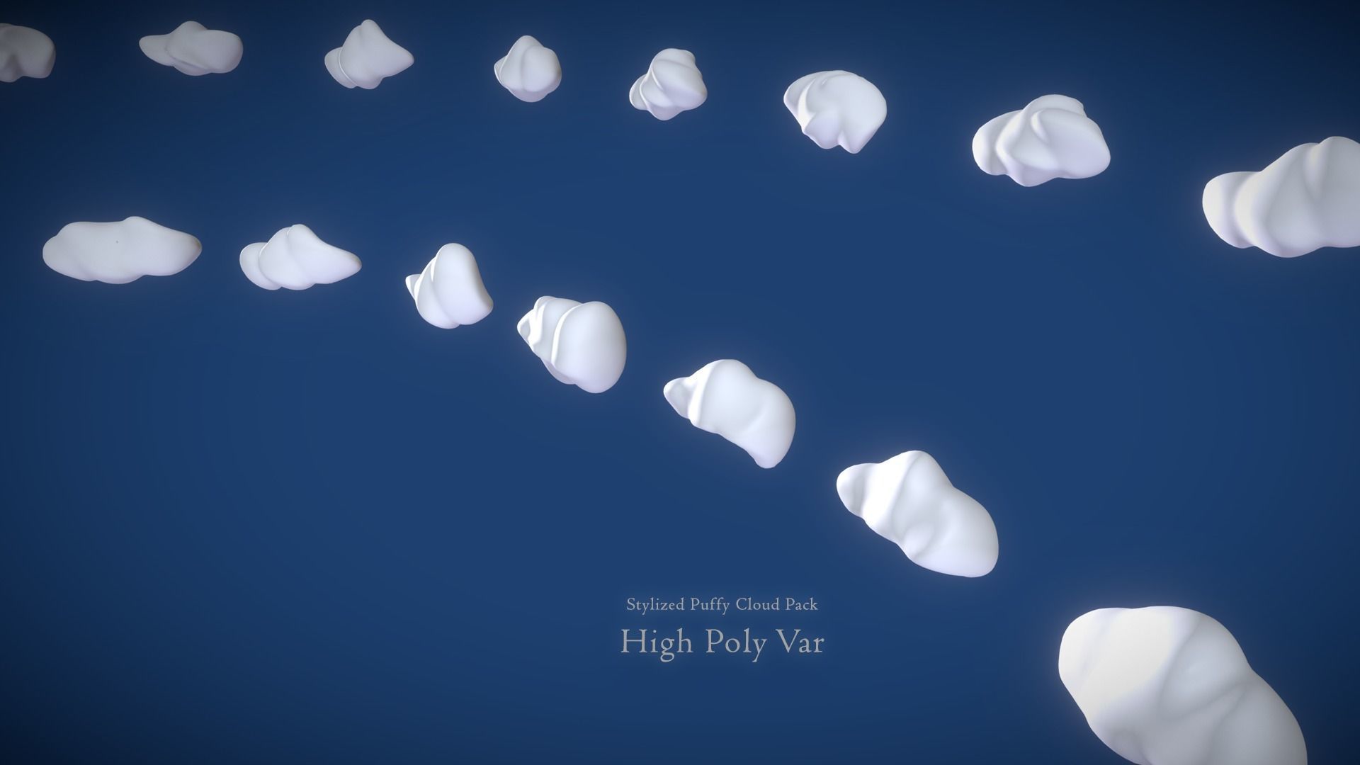 Puffy Clouds Pack JFG V2 Low-poly 3D model_18