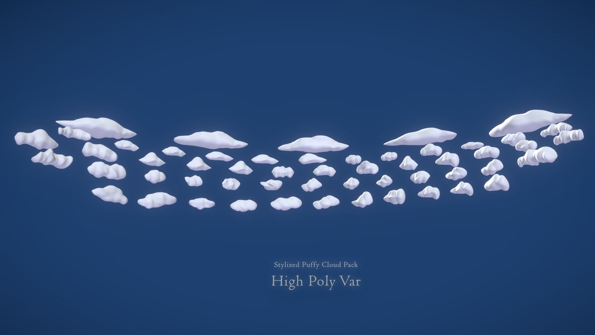 Puffy Clouds Pack JFG V2 Low-poly 3D model_17