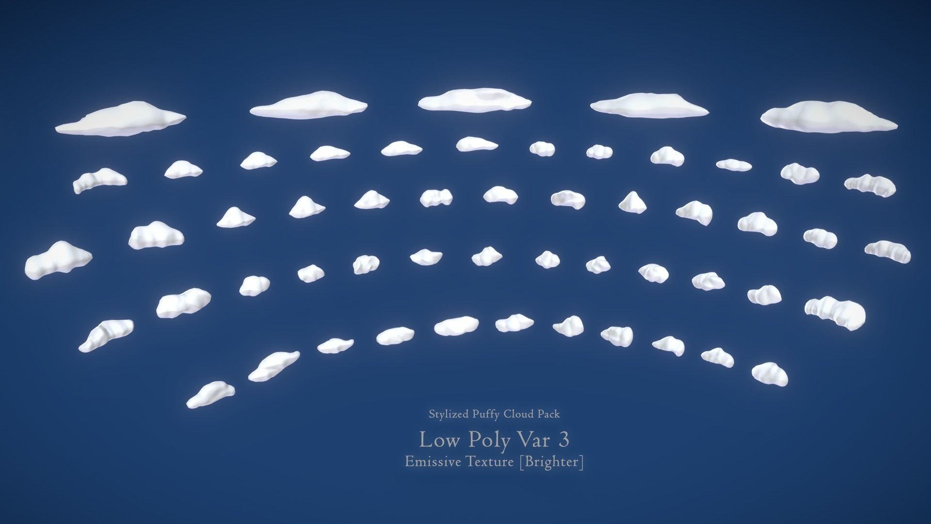 Puffy Clouds Pack JFG V2 Low-poly 3D model_7