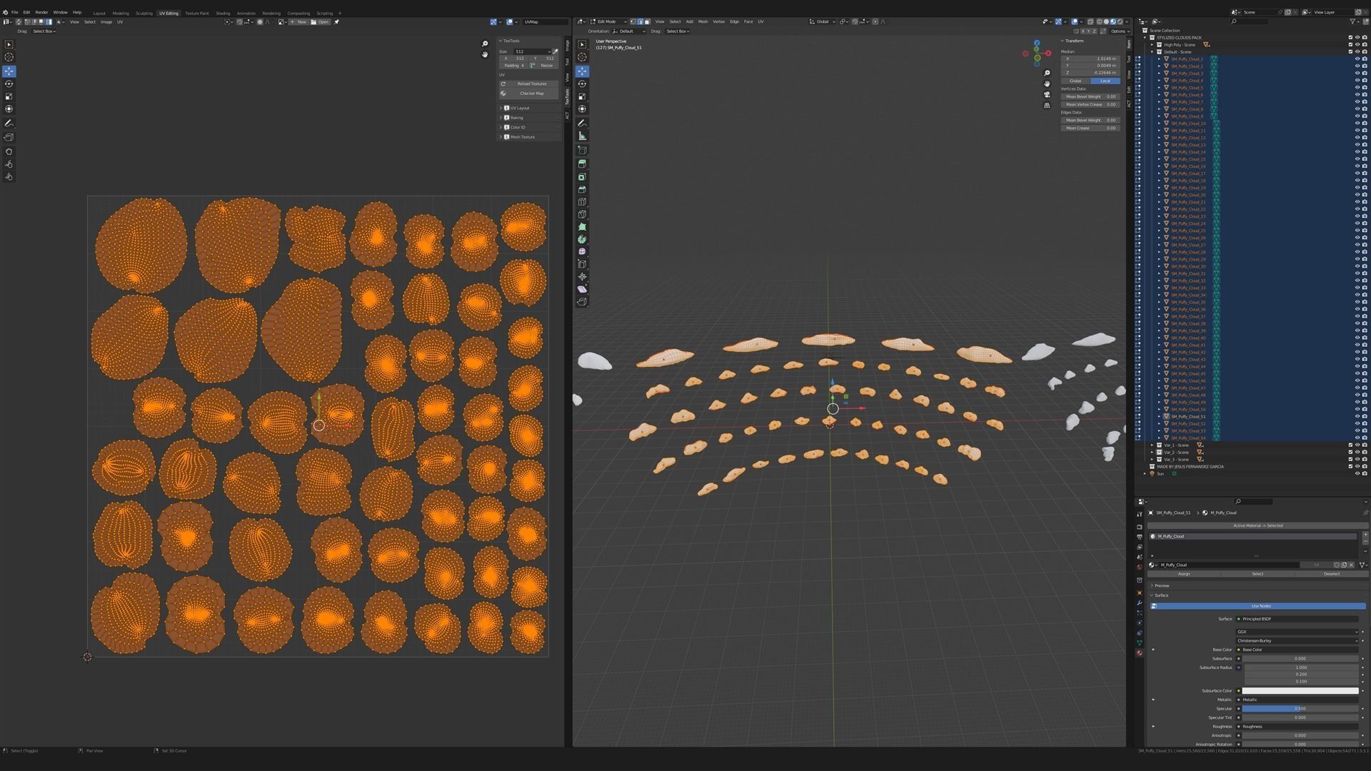Puffy Clouds Pack JFG V2 Low-poly 3D model_2