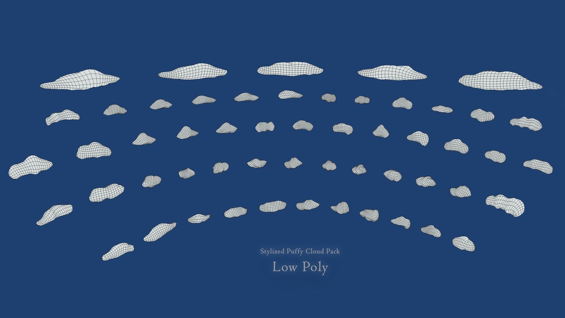 Puffy Clouds Pack JFG V2 Low-poly 3D model_13