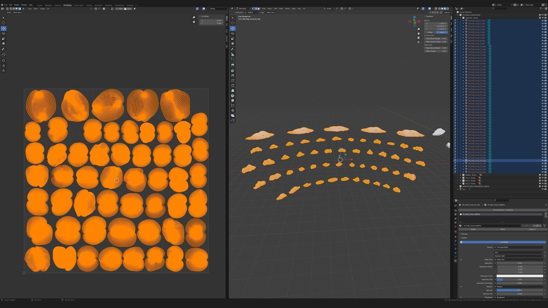 Puffy Clouds Pack JFG V2 Low-poly 3D model_22
