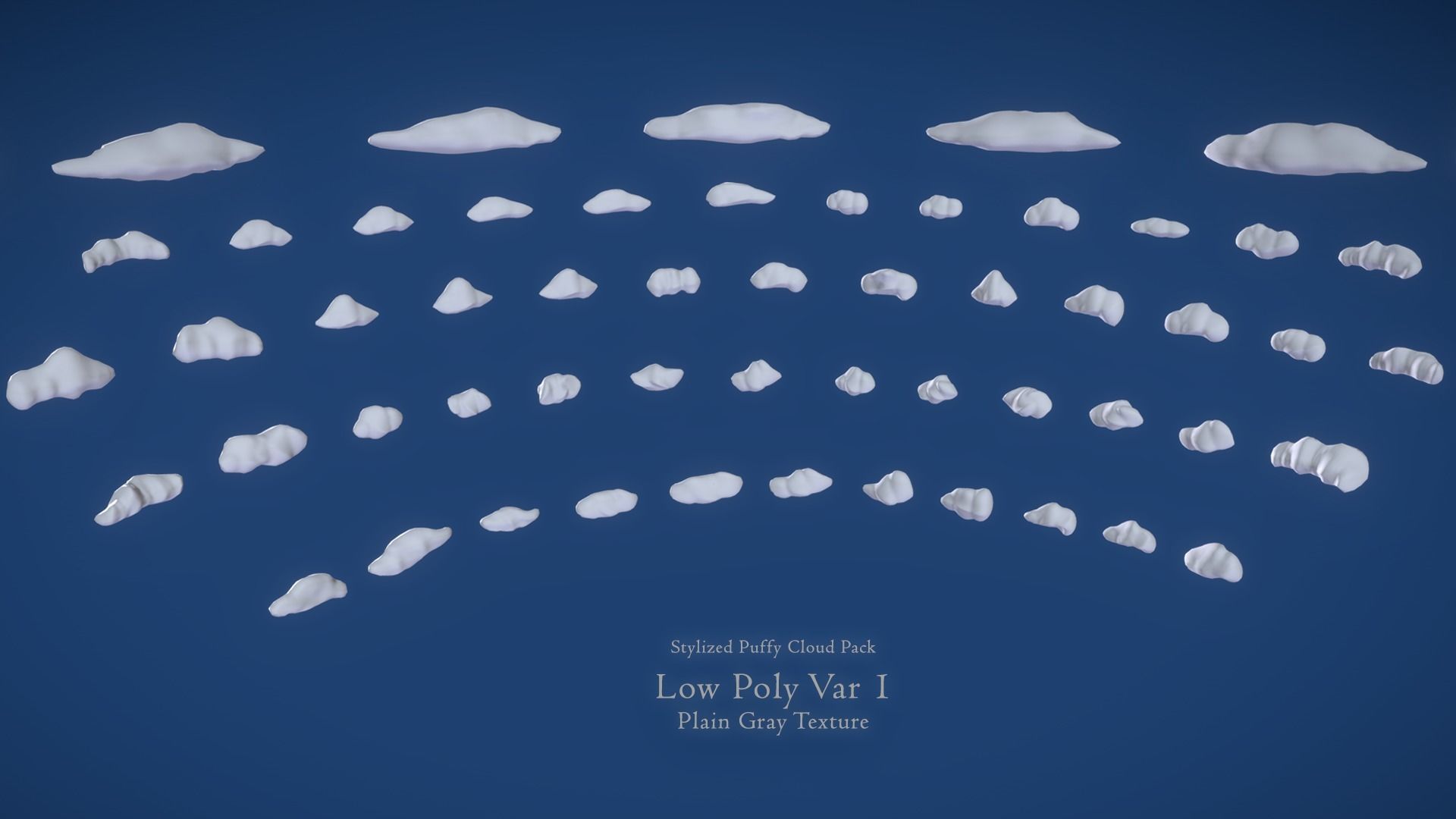 Puffy Clouds Pack JFG V2 Low-poly 3D model_5
