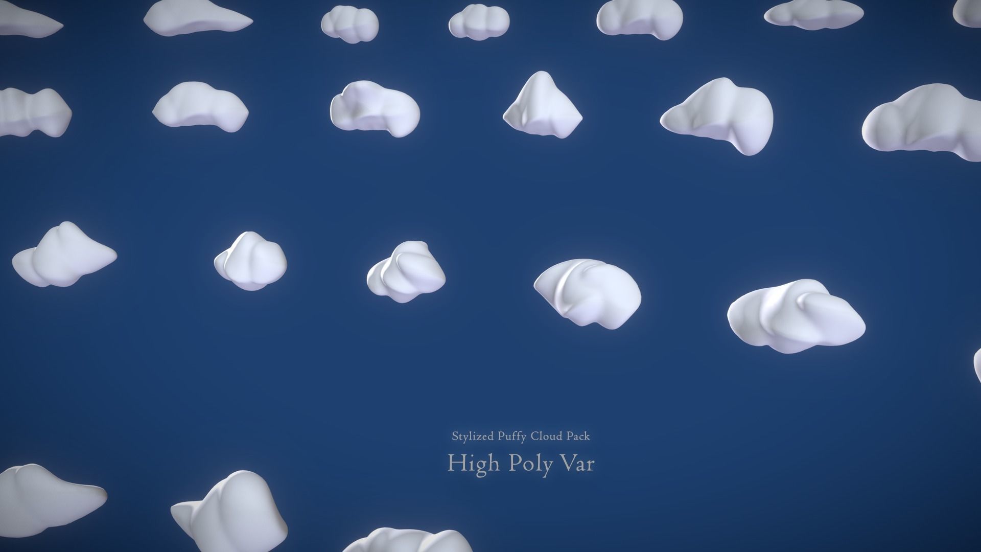 Puffy Clouds Pack JFG V2 Low-poly 3D model_20