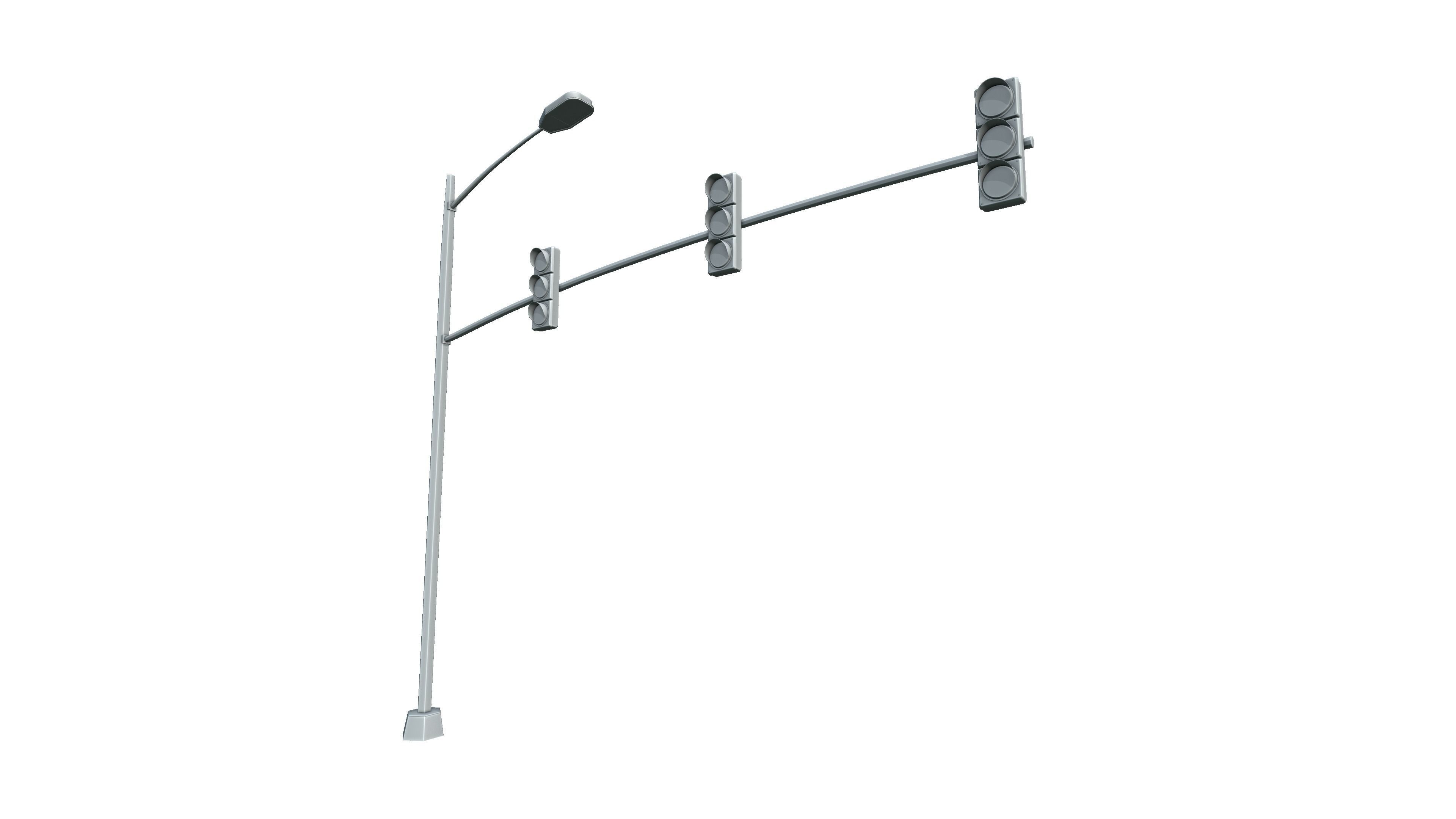 Traffic signal Low-poly 3D model_14